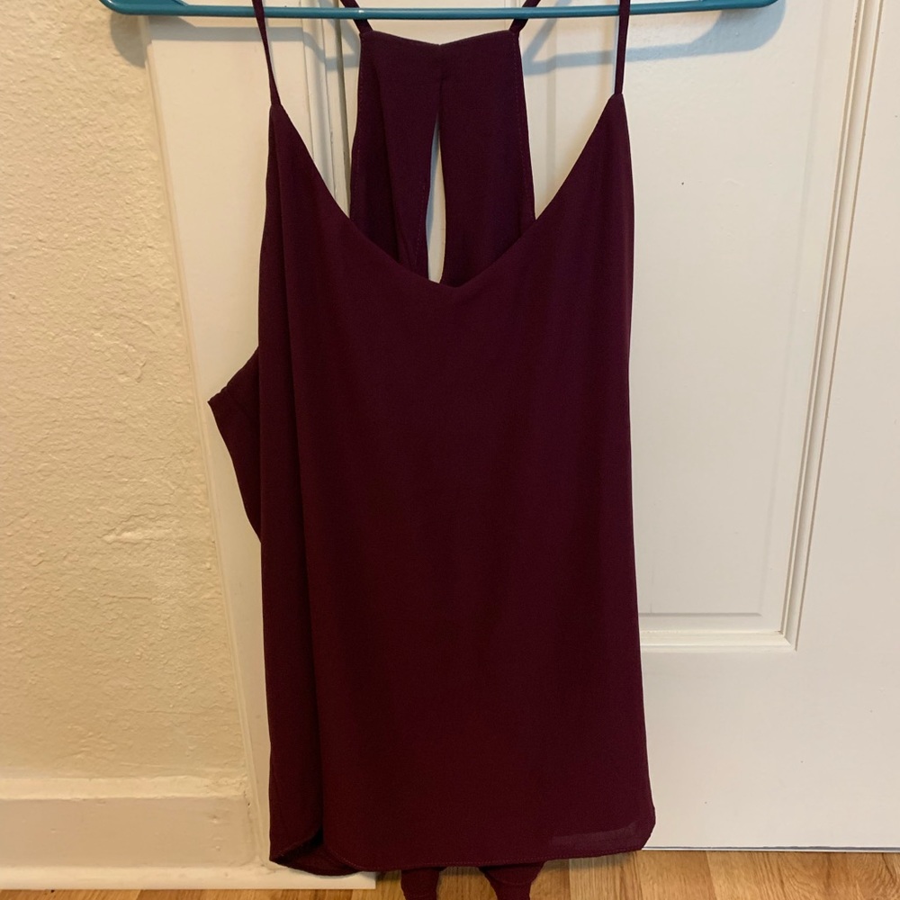 Maroon spaghetti strap tank top
